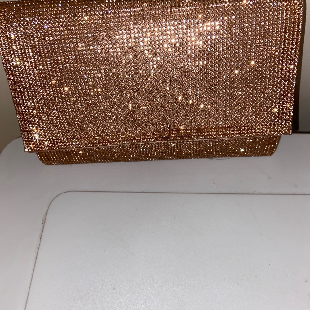 Rose gold glitter purse